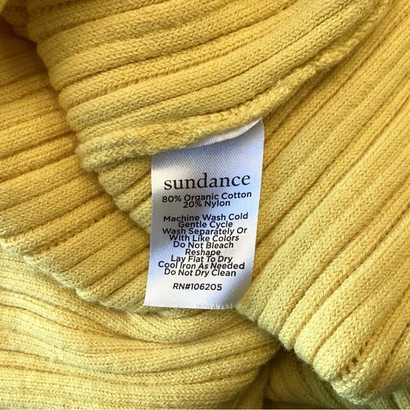 Sundance Long Sleeve V-Neck Ribbed Knit Henley Sweater - Yellow - L - Picture 7 of 7